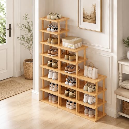 Vertical Shoe Rack,Tall Narrow Shoe Shelf Organizer Entryway Shoe - Image 5