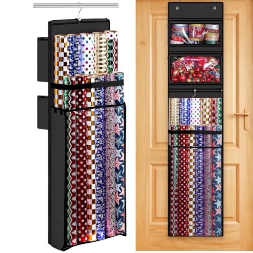 Hanging Wrapping Paper Organizer Storage, Over Door Gift - Image 2