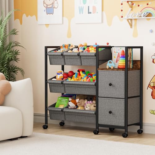 Kids Toy Organizers and Storage Bins, Black - Image 8