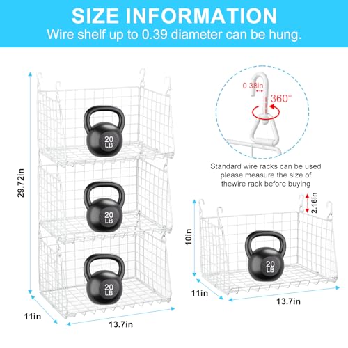 3-Tier Hanging Laundry Basket Organizer：Foldable Wire Shelf - Image 6
