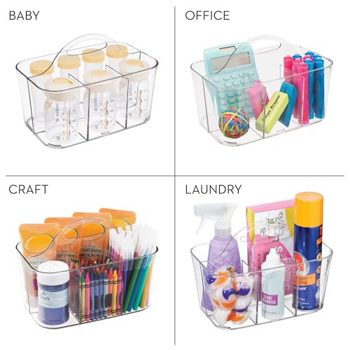 iDesign 4-Section Storage Caddy with Handle, Clear - Image 8