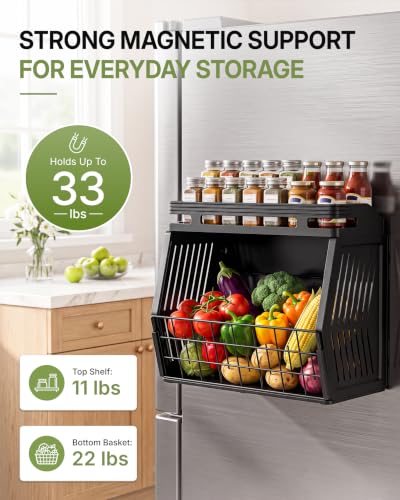 EVERIE Magnetic Refrigerator Side Organizer, 2-Tier Fridge - Image 5