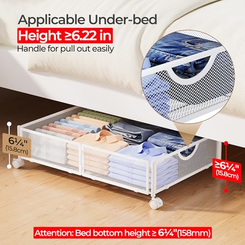 Yecaye Under Bed Storage with Wheels, 2 Pack Under Bed - Image 5