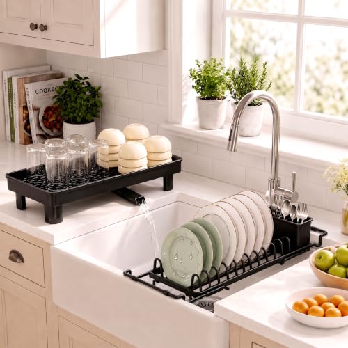 Over Sink Dish Drying Rack - Expandable 14"-22" Small Dish - Image 3