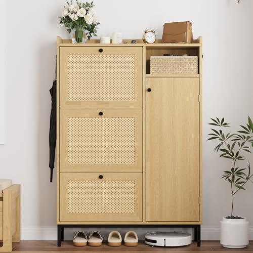 Garvee Shoe Cabinet with 3 Flip Drawers and 4-Tier Shoe - Image 4