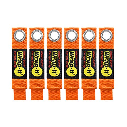 Heavy-Duty Wrap-It Storage Straps - 7-inch (6-Pack) Blaze Orange - Image 2