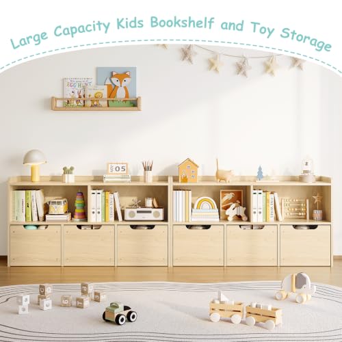 Solid Wood Kids Toy Storage Organizer with 3 Drawers & 2 Cubes - Image 6
