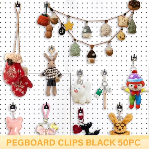 50 PC Prong Metal Pegboard Hooks Black - Image 6