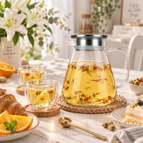 54OZ/1600ML One-Touch Glass Teapot Stovetop with Stainless Steel - Image 7