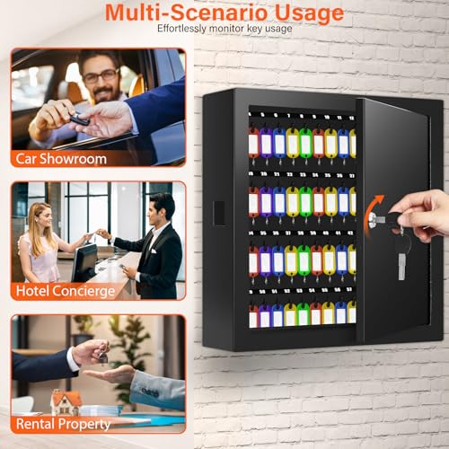 100 Keys Key Cabinet with Drop Slot, Anti-Theft Key Lock Box - Image 6