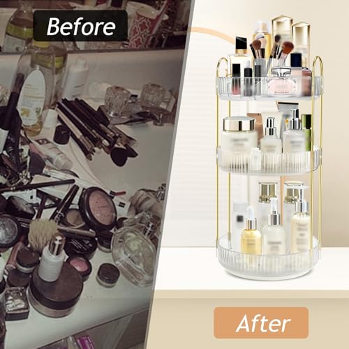 Rotating Makeup Organizer for Vanity, 9" D x 19" H - Image 7