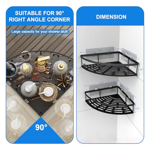 Corner Shower Caddy for Bathroom Storage,Black,2 Pack - Image 7