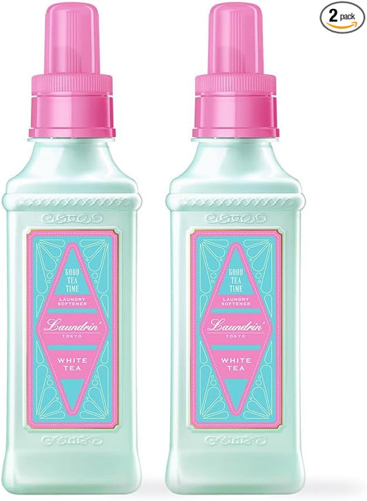 Laundrin Laundry Softener White Tea, 2pk - Fabric Softener Liquid - Eco-Friendly & Plant-Based Softener - Laundry Scent Boosters - Laundry Fabric Softener - Fabric Scent Softener, Health & Household