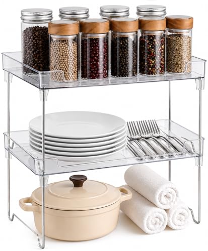 Masirs Clear Stackable Shelf, Easily Organize Your Kitchen - Image 2