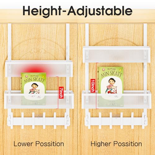 Over the Door Hooks Organizer,Door Hanger Fits Doors 1 3/4" White - Image 5