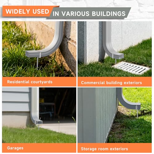 12 inch Rainwater Downspout Bracket with Strap, White,4Pcs - Image 8