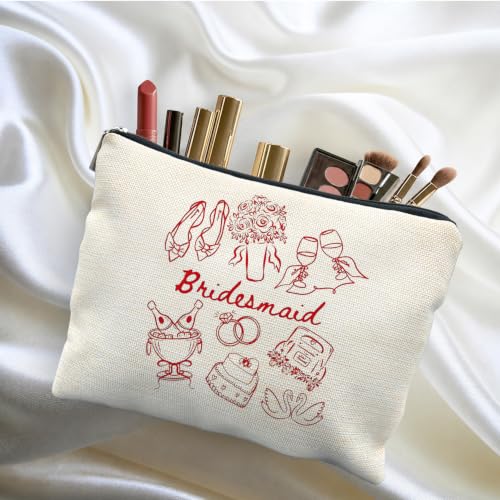 Bridesmaid Proposal Gifts Canvas Makeup Bag for Women Bestie - Image 5