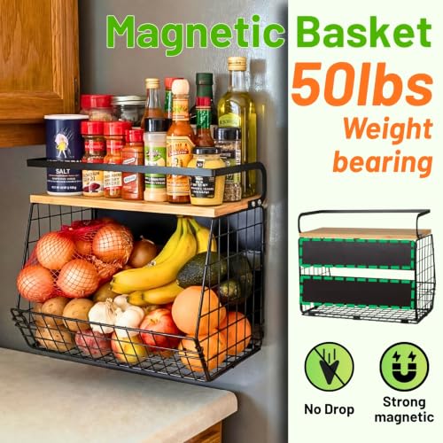 Ofiray-home Magnetic Shelf for Fridge with Wood Lid, | All Products - Image 3