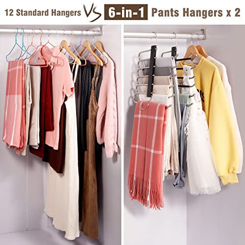 Space Saving 6 Tier Pant Hangers, Anti-Slip - Image 7