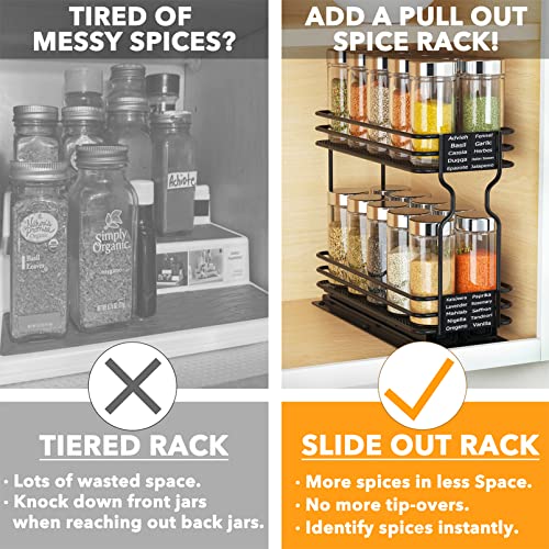 SpaceAid Pull Out Spice Rack Organizer for Cabinet, Heavy - Image 4