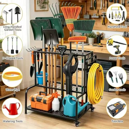 3 Tier Garden Tool Organizer, Yard Tool Tower Rack | Home Organization - Image 6