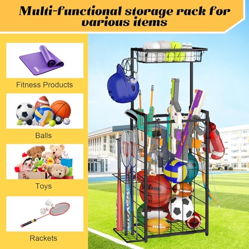 Sports Equipment Organizer, Small Garage Ball Storage Rack - Image 7