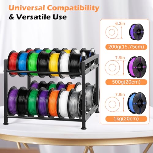 MAYJOY Desktop 3D Printer Filament Storage Rack, 2-Tier Metal - Image 4