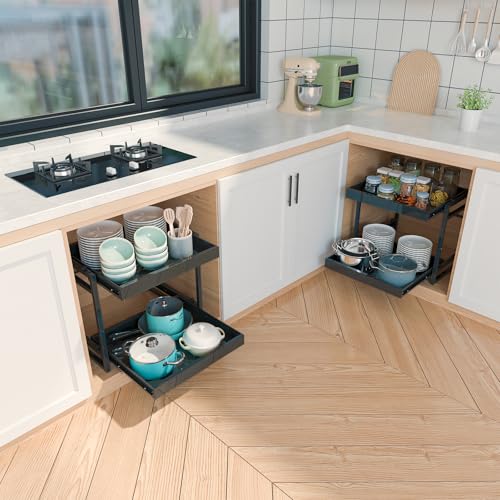 2 Tier Pull Out Cabinet Organizer, 21 inch Depth Slide Out - Image 7