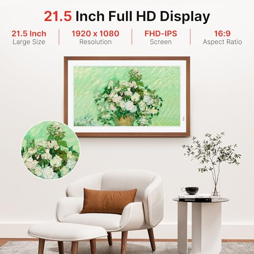 21.5" Large Digital Picture Frame, 64GB Uhale WiFi Frame - Image 4