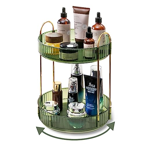 Asayuee 360 Rotating Makeup Organizer for Vanity,2 Tier - Image 2