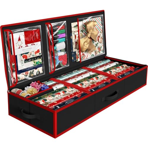 Simple Houseware 41.5" Wrapping Paper Organizer, Fits 40 Rolls - Image 2