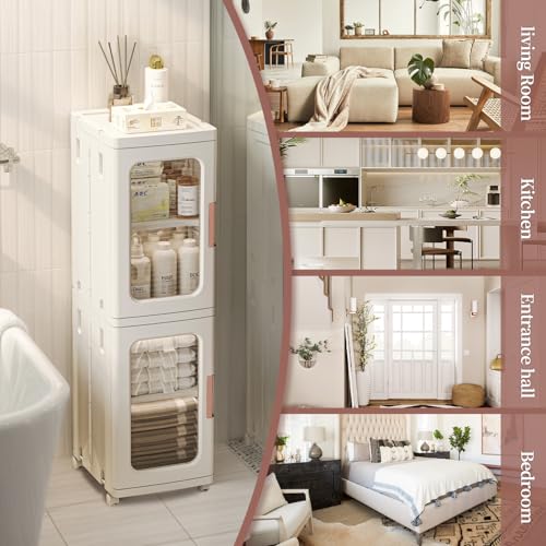 CXCJAI Narrow Cabinet With Doors and Shelves - Tall Skinny - Image 7