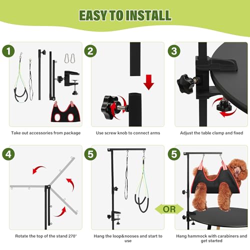 Dog Grooming Arm 35" with Hammock, Haunch Holder | Pet Essentials - Image 8