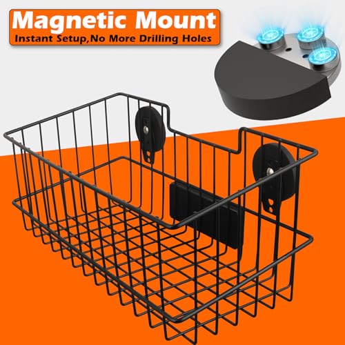 Heavy Duty Magnetic Basket,2PCS Solid Metal Magnet Storage - Image 5