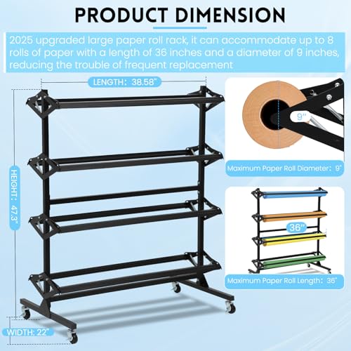 Large Paper Roll Dispenser Holder, Butcher Paper Roll Rack - Image 3