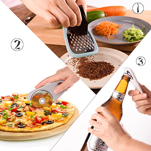 Kitchen Gadgets Set, Stackable for Saving Space, Blue, 5 Pieces - Image 5