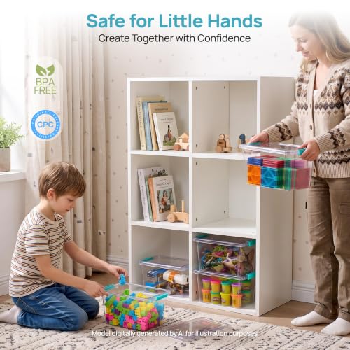 Vtopmart 4 Pack 5 Qt Clear Storage Bins with Lids for Toy & Craft - Image 5