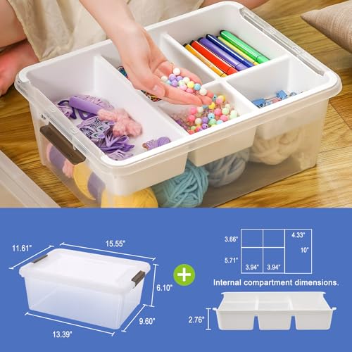 17QT Clear Plastic Box Craft Storage Bin | Home Organization - Image 4