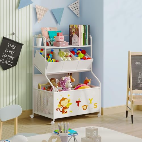 BBLIKE Toy Storage Organizer, Large Toy Box with Wheels - Image 5