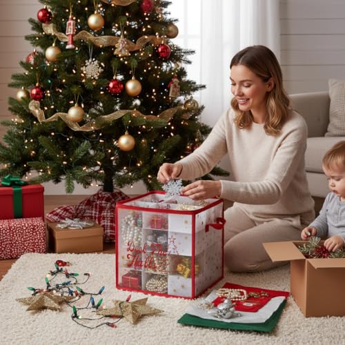 2-Pack Christmas Ornament Organizer Box | Home Organization - Image 2