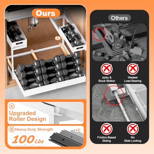 Upgrade 1 Pack Expandable Under Sink Organizer: 2-Tier - Image 4