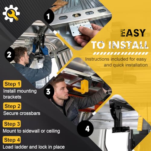 Van Interior Ladder Storage System, Heavy Duty Alloy Steel - Image 6