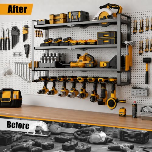 Large Power Tool Organizer Wall Mount for Garage, 4-Tier - Image 3