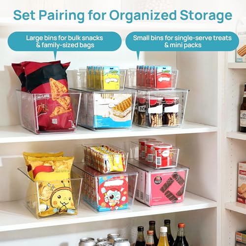 Vtopmart 8 Pack Clear Storage Bins with Lid Set for Pantry - Image 4