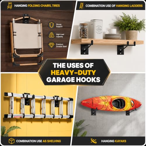 14" Large Heavy Duty Garage Hooks, Steel Garage Stor | All Products - Image 5