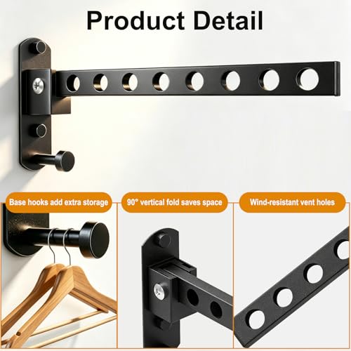 Wall Mounted Clothes Drying Rack, Space Saver - Image 7
