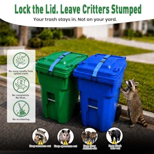 ANKS Bear&Raccoon Proof Trash Can Lock - Heavy Duty Metal Hook - Image 3
