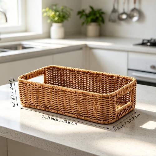 Toilet Tank Basket with Handwoven Built-in Handle, Hand-Woven - Image 3