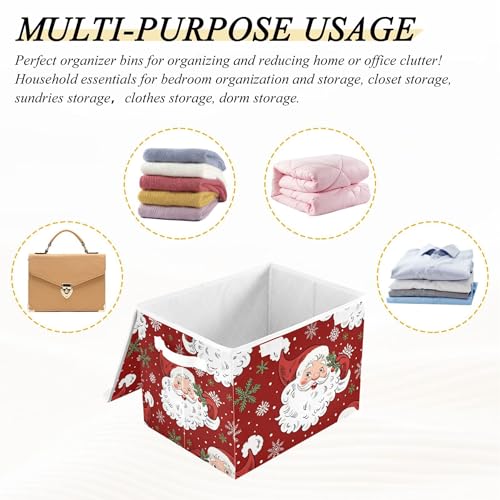 Christmas Santa Claus Storage Bins with Lids and Carrying - Image 8