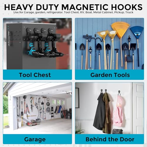4 Pack Large Strong Magnetic Hooks Heavy Duty Garage Big - Image 8